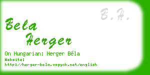 bela herger business card